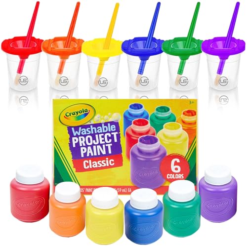 Kids Painting Set Washable Paint for Kids & Paint Cups Toddler Gift Bundle