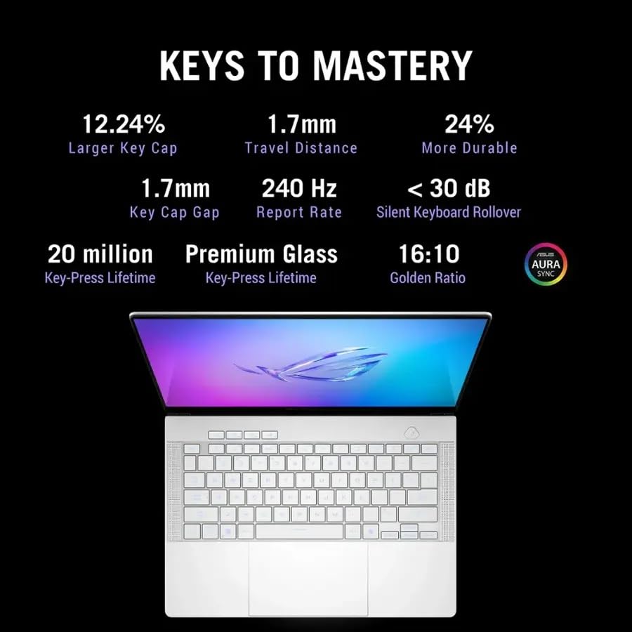 Image of ASUS ROG Zephyrus G14 14 inch OLED 3K 120Hz Gaming Laptop - AMD Ryzen 9 270 - GeForce RTX 5060 - Wi-Fi7 Bluetooth BacklitKB Win11 (16GB RAM | 2TB PCIe SSD) - Platinum White - w /2TB USB Drive - W /GaLiMu