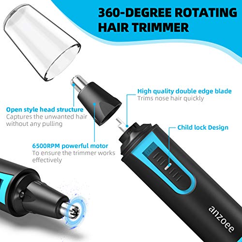 Nose Hair Trimmer For Men Women,Nose Trimmer Hair Trimmer With 2 Replacement Blades ​Nose Ear Eyebrow And Facial ​Hair Removing Nose Hair Trimmer #TOP2