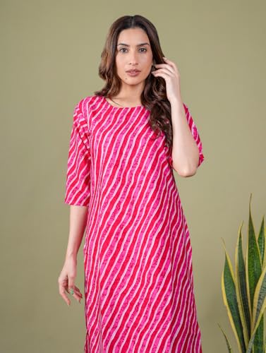 Image of Women's Straight Fit Printed Crepe Kurta, Casual Wear Kurti Design No 133