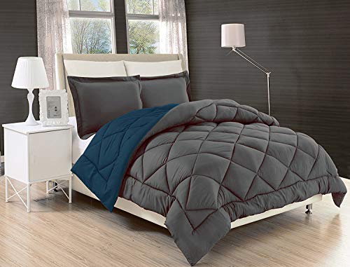Image of PINDIA 200 GSM Microfiber Single Bed Comforter /Blanket - 90 x 60 Inch, Grey Blue