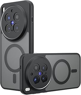 GIOPUEY Magnetic Case for Vivo X300 Pro, Compatible with MagSafe, Matte Hard PC Case + Soft TPU Case Cover – Black