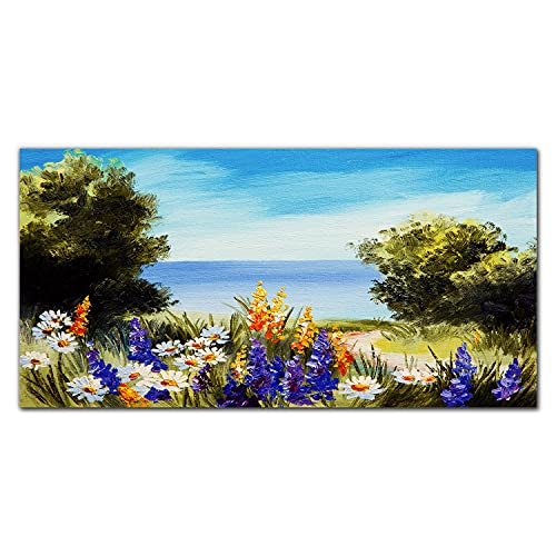 Impression sur verre fleurs et ciel Coloray pour créer un salon lumineux
