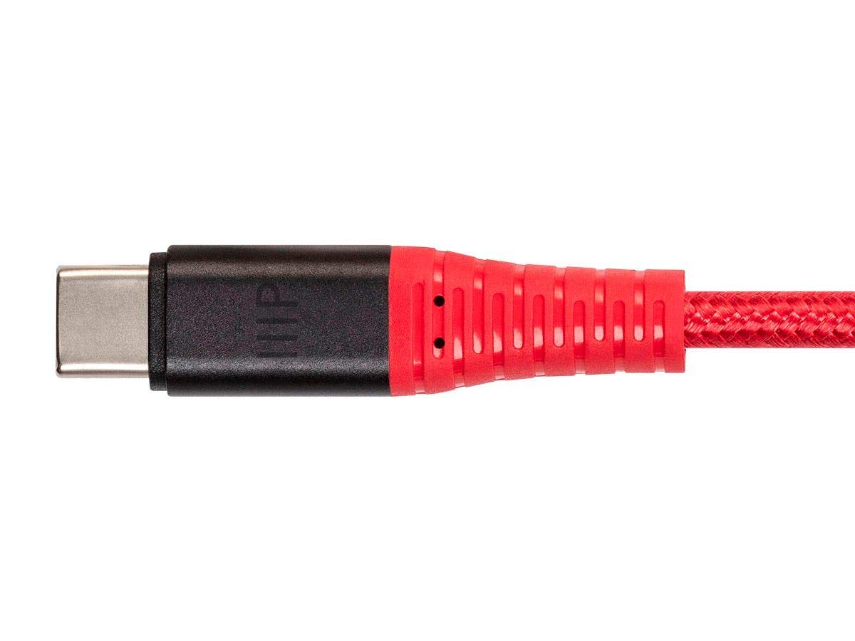 Monoprice AtlasFlex - Cavo USB 2.0 di tipo C per ricarica e sincronizzazione, 9,6 m, 3 m, rosso (confezione da 3) in Kevlar rinforzato in nylon intrecciato, resistente, 5A/100 W, per Samsung, iPad