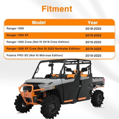 Image of Upgraded Stainless Steel Cast Gear Shift Shifter Lever Compatible with Polaris Ranger 1000 2018-2021 Polaris Pro XD 2019-2020 Replace # 5634266-589, 5633821-589 (Orange)
