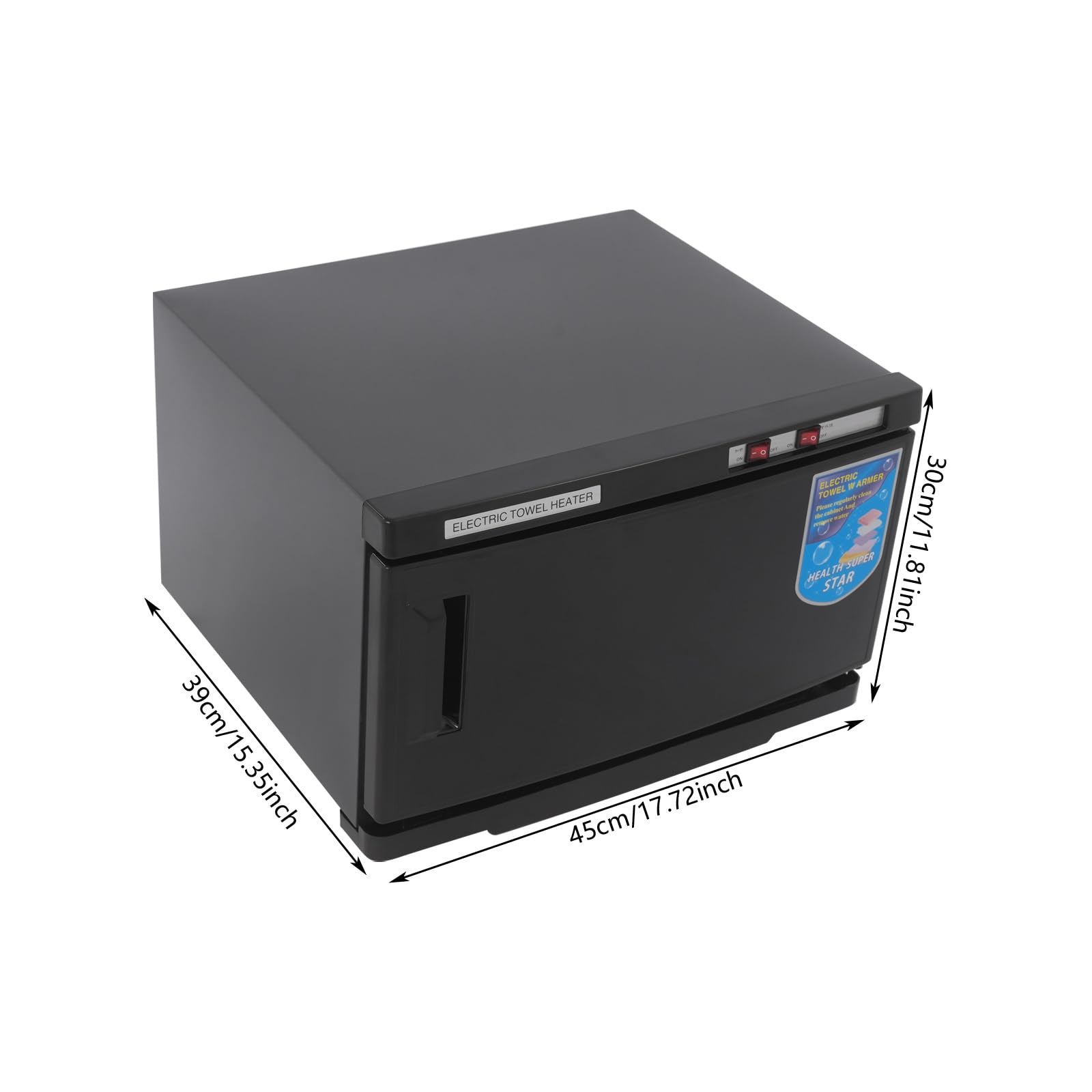 Asciugamano sterilizzatore armadio asciugamano caldo 25 l per casa hotel spa palestra panno in acciaio inox disinfezione e riscaldamento con 220 V potenza 70 °C temperatura di funzionamento (nero)