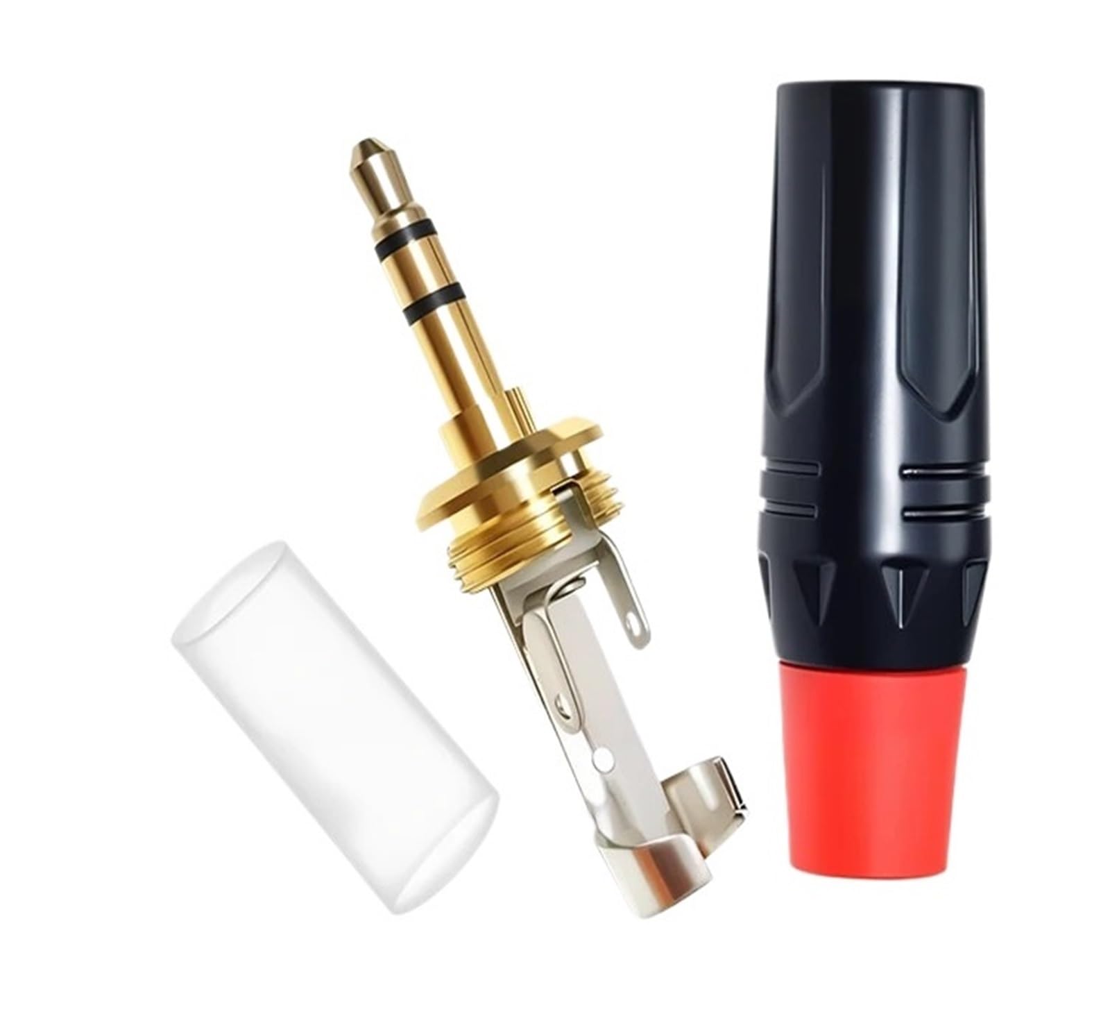 Adaptador de conector de auriculares macho de 3,5mm, 3 polos, enchufe estéreo for teléfono móvil y portátil(2pcs)