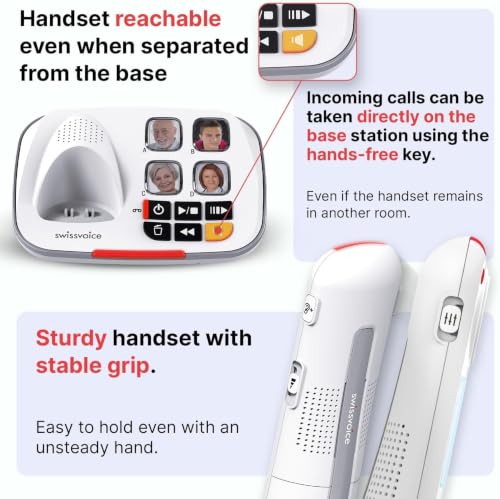 Teléfono Swissvoice con botones grandes y contestadora miniatura 3