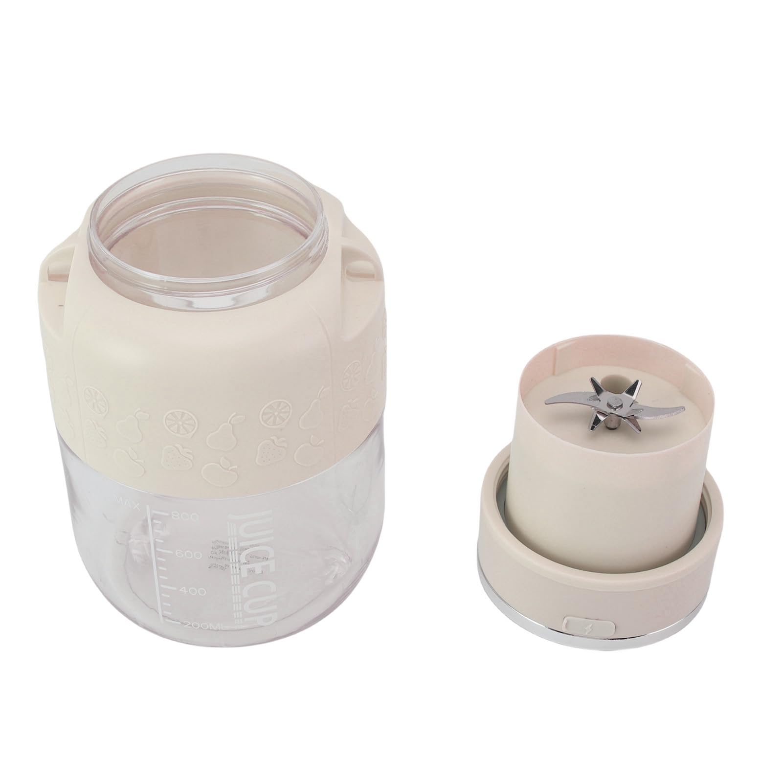 Fockety Frullatore portatile, frullatore personale senza fili da 20,95 a 21,27 once per frullati, smoothie, ghiaccio e succhi, bottiglia frullatore ricaricabile tramite USB (WHITE)