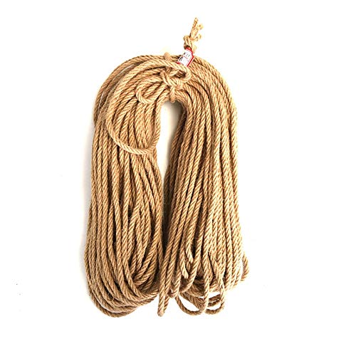 Sznurek jutowy, khaki, 6 mm, 30 m, do makramy, rękodzieła, drapaków dla zwierząt domowych i dekoracji wnętrz, przyjazne dla środowiska, naturalne włókno, mocny i idealny do rzemiosła