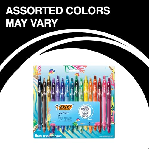 BIC Gelocity Quick Dry Bolígrafos de Gel Ocean Themed, Punto Medio 0.7mm, Set 16 Unidades x2 miniatura 2