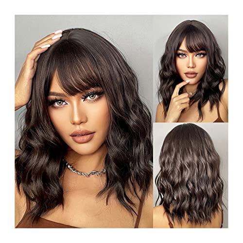 Perruque naturel bob ondulée anti-frisottis pour un carré brun parfait sans effort