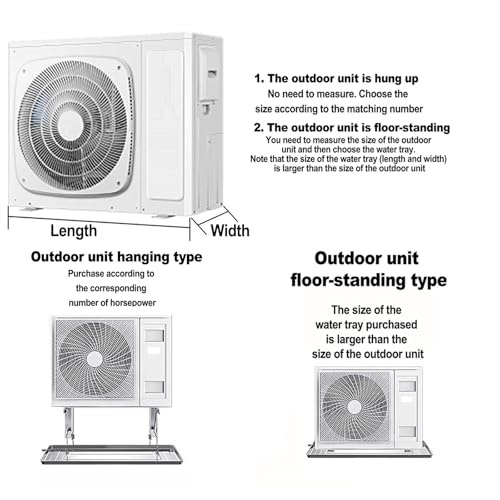 Bandeja de goteo de aire acondicionado para interiores y exteriores con drenaje, evita fugas y derrames de refrigerante para sistemas de bomba de calor, accesorio esencial de HVAC para una fácil