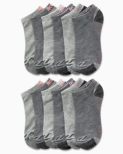 Image of Reebok Womens No Show Socks Moisture Wicking Cushion Low Cut Socks 12 Pack | Stretch Performance Fabric, Cushioned Heel and Toe, Arch Support, Comfort Seam, Shoe Size 4-10