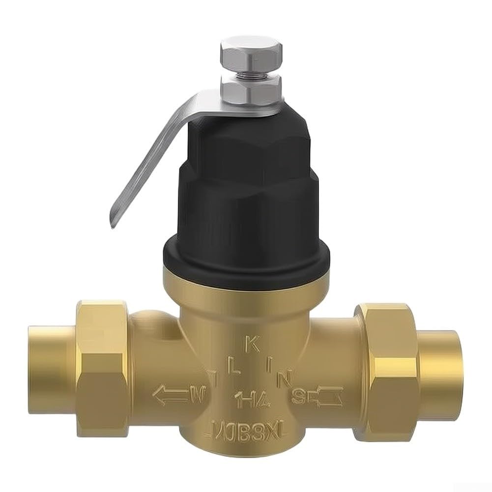 Valvola di regolazione della pressione, regolatore di pressione dell'acqua regolabile, 0-160 PSI per cicli di irrigazione e utensili elettrici pneumatici in ottone libero (3/4)