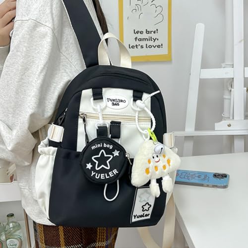 Rosy Posy Backpack, Rosy Posy Cream Star Drawstring Backpack with Cute Star Removable Pouch (//E//)3
