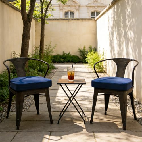 Coussins de chaise imperméables ronds contre la pluie lot de 4 grands formats 50x50 pour jardin