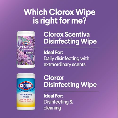 Clorox Scentiva Disinfecting Wipes, Lavender and Jasmine, 75 Ct. - image 9