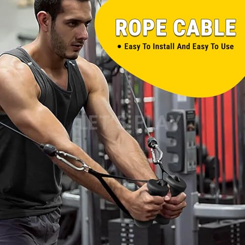 Image of LET'S PLAY Ergonomic Gym Handles, D Handle Grip, Cable Machine Handles for T-Row, Pullers, Gym Handles for Cables, Strength Trainers and Tricep Exercise Machine Attachment (Set of 2)