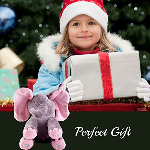 Dimple DC12696 Peek A Boo Elephant Toy, Interactive Singing Stuffed Elephant Plush thumb #1