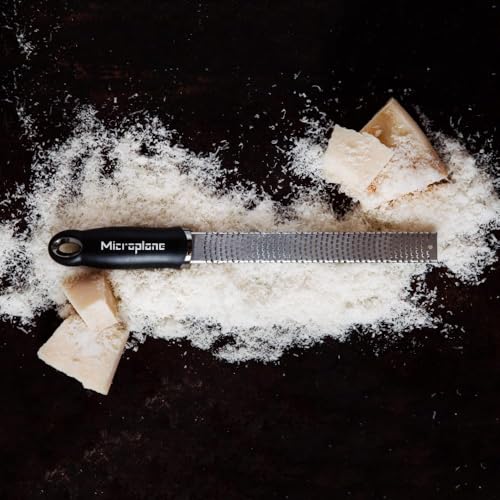 Image of Microplane Premium Classic Series Zester 18 /8, Black - Lemon Zester & Cheese Grater & Vegetable Grater - Citrus, Parmesan Cheese, Garlic, Ginger, Nutmeg, Chocolate - Stainless Steel Grater