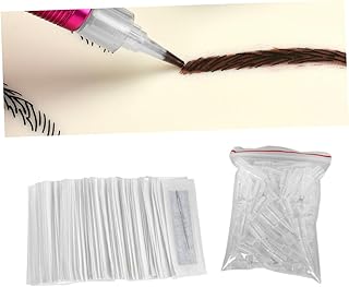 Beavorty 200pcs Disposable Liner Needles Secant Needle Eyebrow Tip Needle Cover Disposable Round Liner Needles