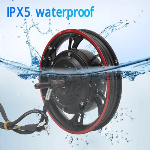 12in High Speed Brushless Gear Hub Motor 48v 72v 500 to 1500W DC Disc Brake Motor for Electric Motorcycle Bike Scooter Upgrade The Performance and Speed of Your Electric Vehicle