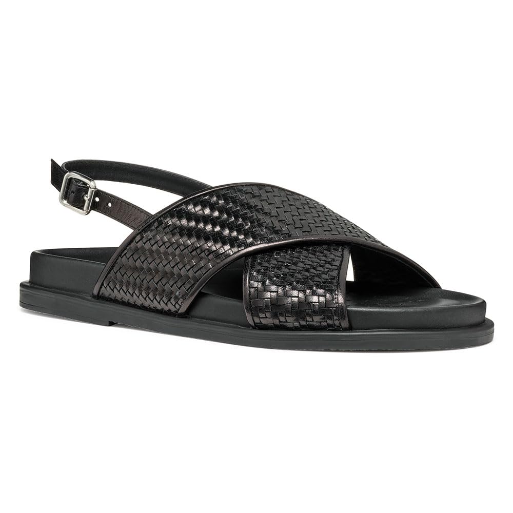 Geox Women's D ADELASH E Slide Sandal, Black, 5 UK