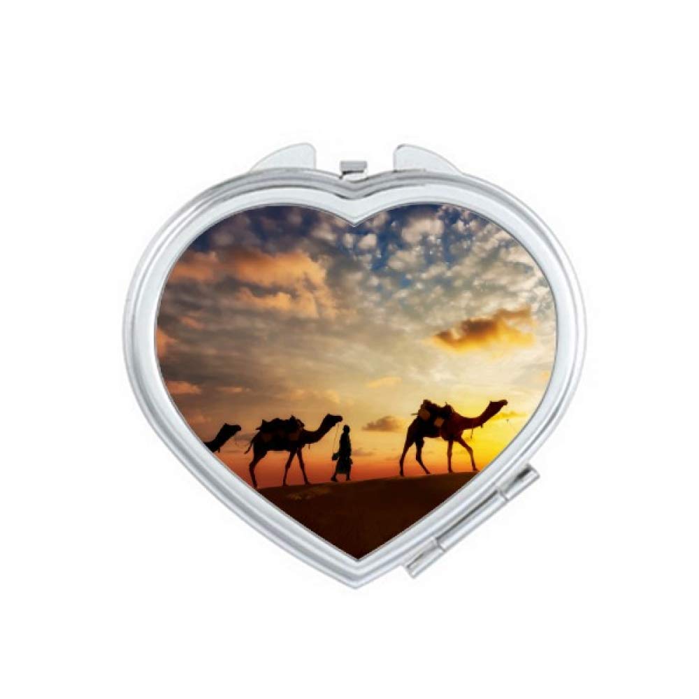 All the Way to the Silk Road Camel Desert Mirror Travel Magnification Portable Handheld Pocket Makeup