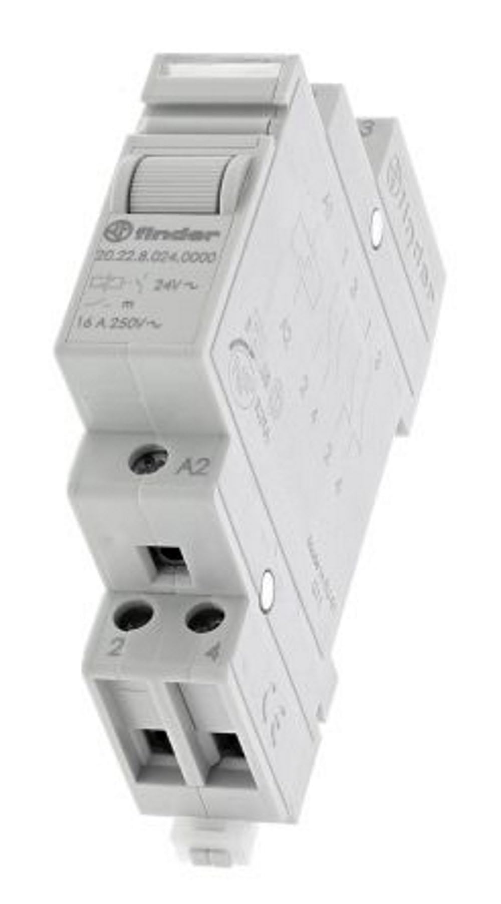 Interrupteur bipolaire Finder série 20 – 2 Na 24 VAC Agni Rail 35 mm pour domotique