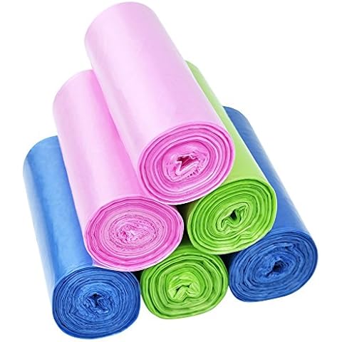 Hommp Multi-color Trash Bags, 8 Gallon (120 counts/6 rolls) Cover