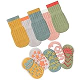 JFAN Calcetines para Bebé 5 Pares de Calcetines Frutas para Niños y Niñas Recién Nacidos para Bebés Antideslizantes para Bebés y Niños Pequeños（Estrellas - 5 pares，3-5 año）