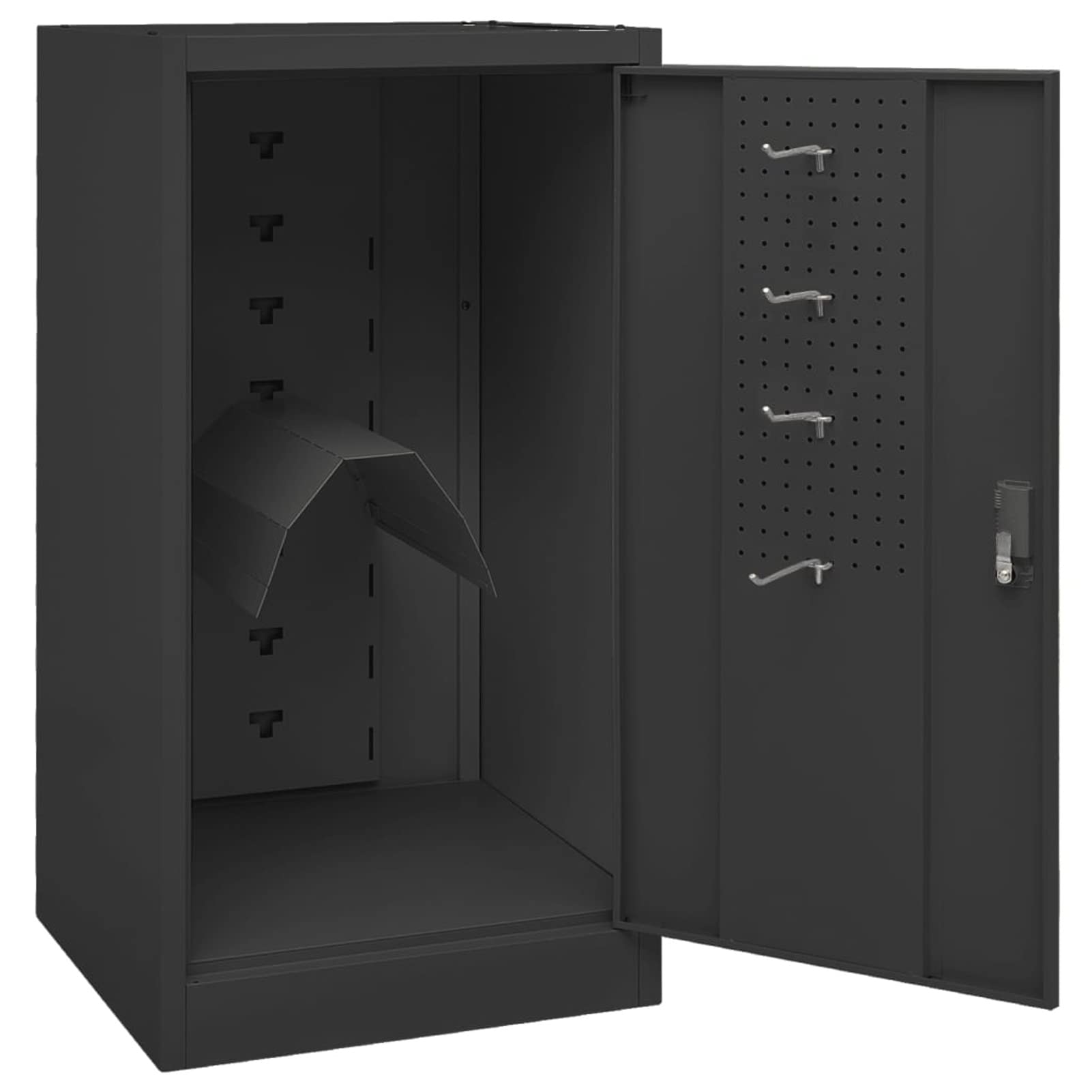 Lechnical Armadio Porta Sella Antracite 53x53x105 cm in Acciaio,Ricreazione all'aperto,Equitazione,Accessori per finimenti per Cavalli,Accessori per Selle,Portasella(SPU:339606)