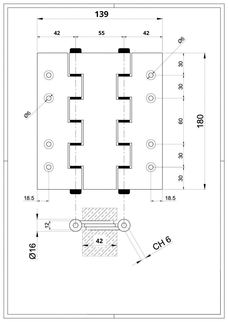 Coppia Di Cerniere a Molla Doppia Azione | Alluminio Verniciato Nero | Chiusura Automatica Per Porte A Saloon o Battenti