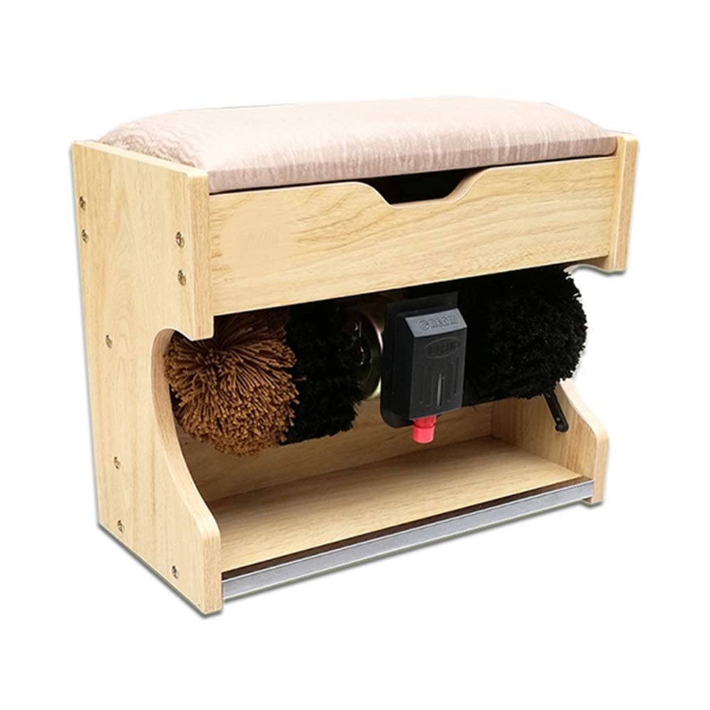 Lucidascarpe Elettrico a induzione con lucidatrice per Scarpe con Scatola portaoggetti e Morbido Cuscino utilizzato Come Sgabello per Scarpe Adatto per la casa e Il Lavoro Pulito