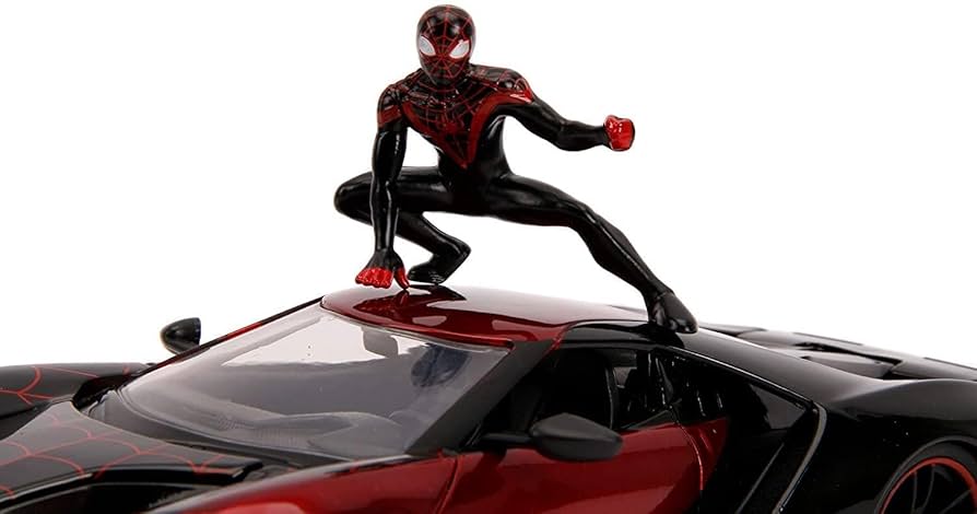 ミニカー 1:24 SPIDERMAN MILES MORALES & 2017 FORD Amazon.com: Jada Marvel Miles Morales 2017 Ford GT 1:24