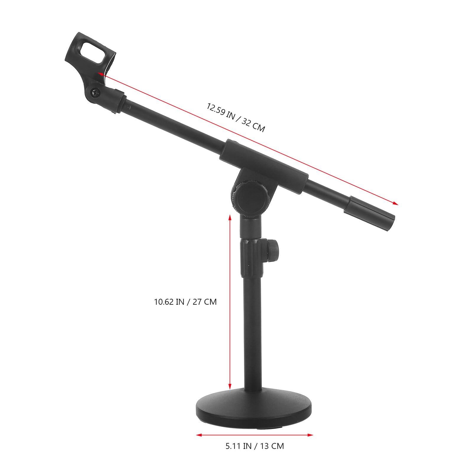 Alipis Soporte Telescópico y Base Redonda de Hierro para Mayor Estabilidad con Brazo Ajustable para Micrófono de Escritorio y Uso Profesional
