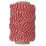 Inhalt: 50 m Baumwollschnur, 1,1 mm, rot/weiß, 50 m
