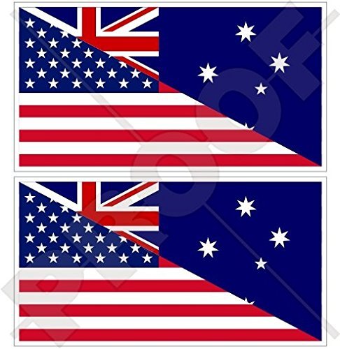 USA & Azerbaijan Flag Bumper Stickers - 3x2 Inch Vinyl Decals 2-Pack For Cars & Windows