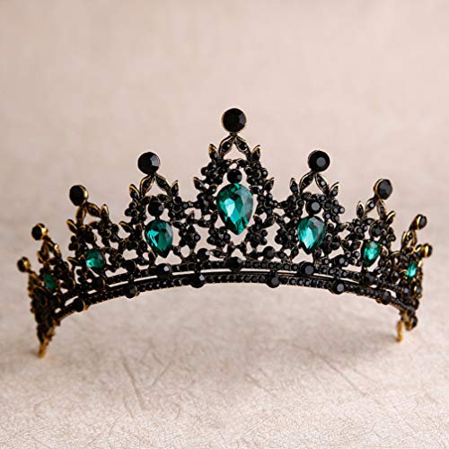 Tiara preta vintage Lurrose e coroa tiara com strass princesa tiara coroas clássicas rainha casament