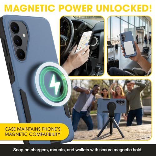 Image of OtterBox Samsung Galaxy S26 Plus - Commuter Magnetic Case - Coronet Night | 3X Military Drop Protection - Dual-Layer Design - Magnetic Fast Charge - Raised Edges - Port Covers