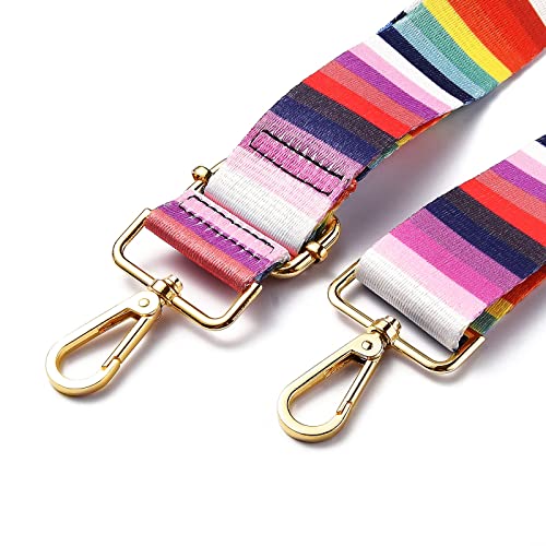 Image of BEEFLYING Horizontal Stripe Adjustable Shoulder Strap Replacement Belt Crossbody Canvas Purse Strap Replacement Nylon Bag Straps for Bag Replacement Repairing Accessories