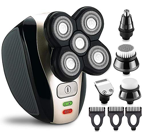 Dee Banna Electric Razor Electric Shaver Quick Usb Rechargeable Wet Dry Rotary Shaver For Men With 4D Floating 5 Razor Head Cordless Grooming Kit Hair Razor For A Perfect Bald Look #TOP21