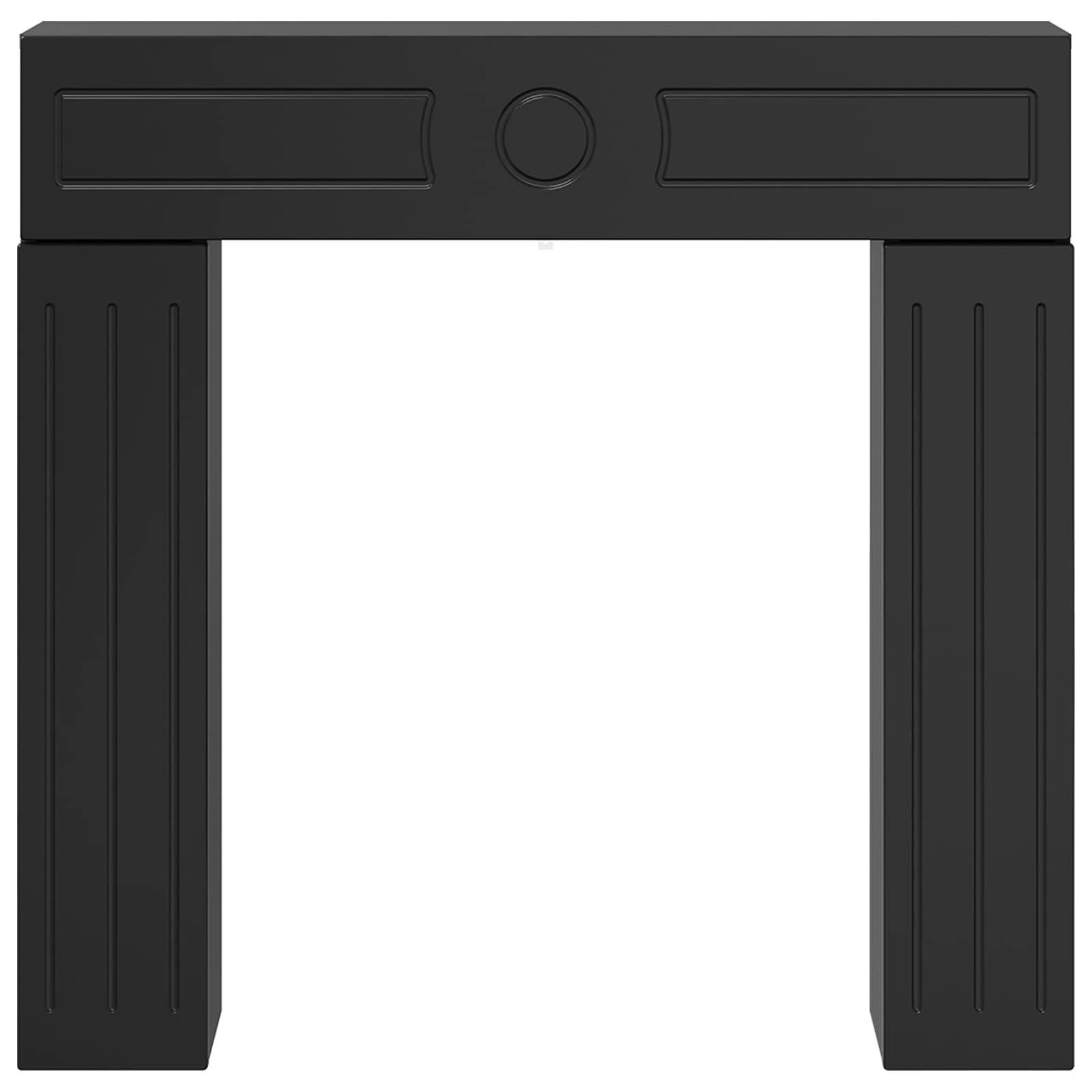 vidaXL Kaminumrandung Schwarz 102 x 18 x 100,5 cm Holzwerkstoff, Wohnzimmer, Schlafzimmer, Flur, U-förmiger, moderner Kaminrahmen, dekorativer, platzsparender Wohnaccessoire