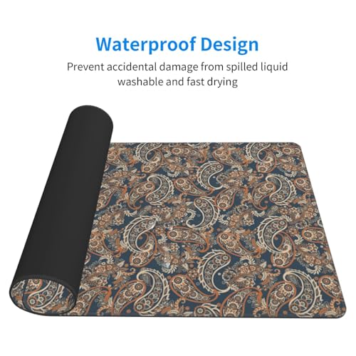 Alfombrilla de escritorio grande con elegante diseño de cachemira para un teclado antideslizante 4