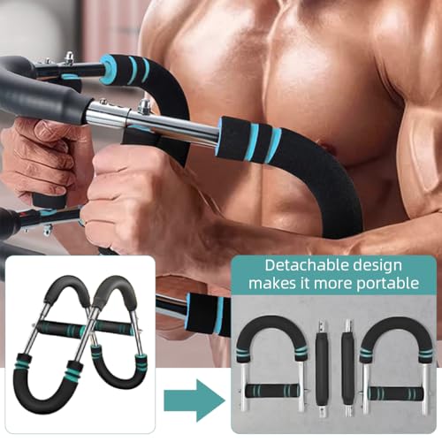 Image of Proberos Power Twister Arm Strength Trainer with Dual-Bar Design, Adjustable 66-88-110lb, Strong Spring Steel & Foam Grip for Chest, Biceps, Forearm, Wrist & Upper Body Workouts at Home Or Gym