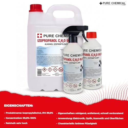 CHOSA Isopropanol 99,9% Sprühflasche - Isopropylalkohol Hohe Reinheit - IPA Reinigungsalkohol & Entfetter - Reiner Alkohol zum Reinigen für… – Ansicht 5