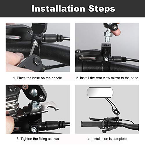 image for QCYOHO Bicycle Mirrors for Handlebar, A Pair of 360°Rotation Bike Mir