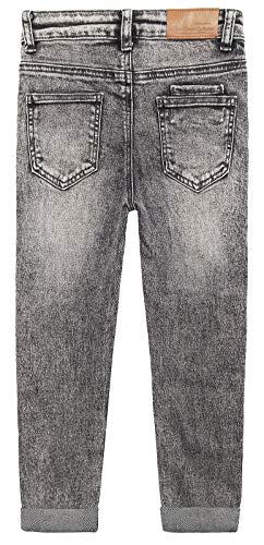 Kidscool Space Kids Rasgado Buracos Fashion Faixa elástica interna jeans slim, Preto, 5-6 anos