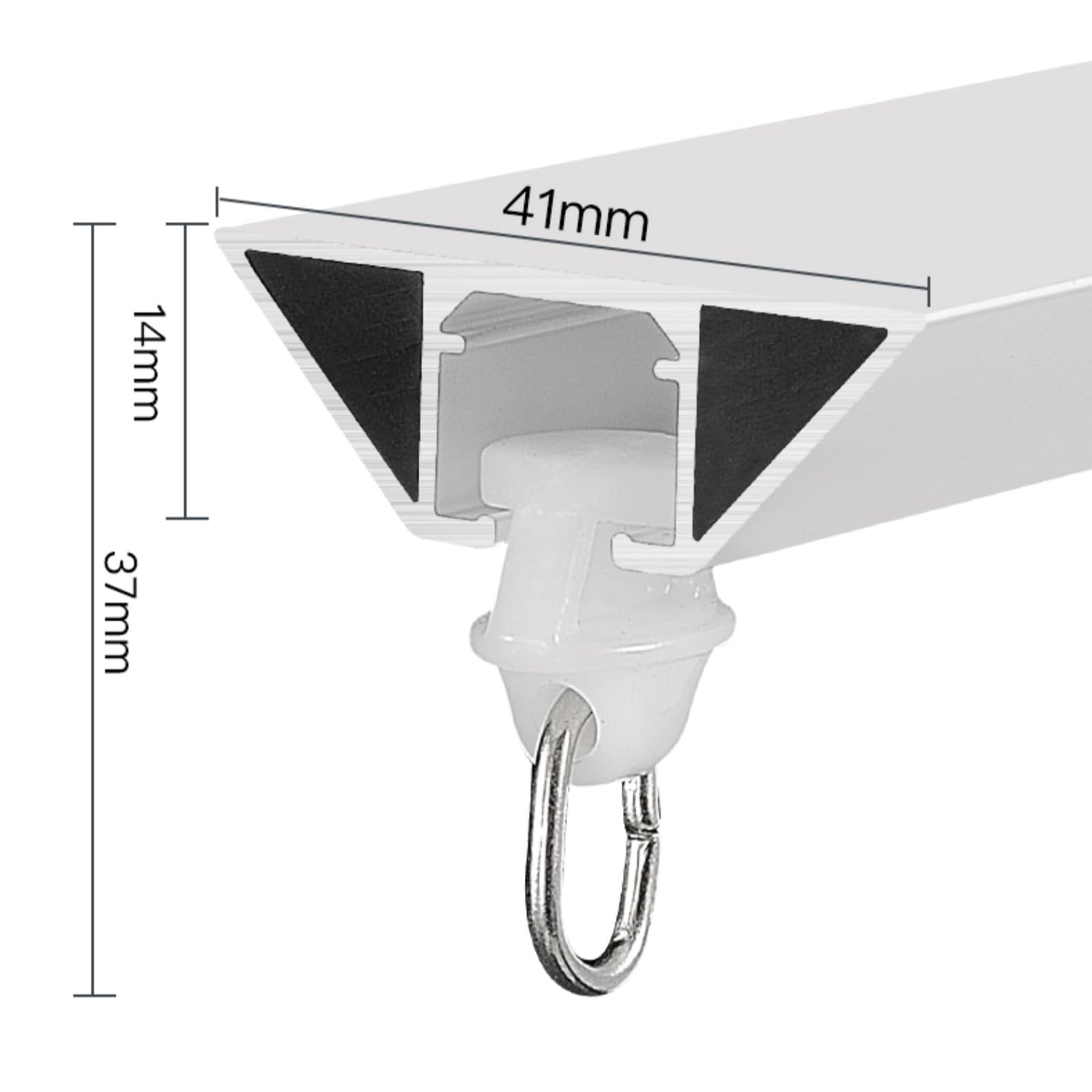 Tringle à Rideaux Ultra-Mince pour Plafond, Connecteurs d'angle, Rail De Rideau pour Séparation De Pièces, Tringle à Rideaux en Aluminium en Forme De V, Livré avec(Size:2.2M,Color:Blanc)